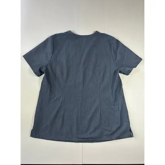 Figs Catarina One-Pocket Scrub Top HEATHERED DENIM XL - Picture 3 of 10